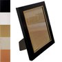 Porta Retrato de Moldura Laqueada Gesso com Filete Dourado e Vidro Mais Fundo com Suporte - 3x1,5
