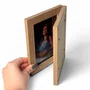 Porta-Retrato Duplo Articulado com Dobradiça Com Fundo em MDF e Frente em Acetato - 2x1