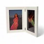Porta-Retrato Duplo Articulado com Dobradiça Com Fundo em MDF e Frente em Acetato - 2x1