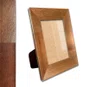 Porta Retrato Moldura Chanfrada com Acabamento Côncavo Estilo Madeira Rústica Com Suporte E Frente Em Acetato - 5x2,1