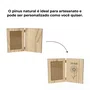 Porta-Retrato Sanfonado Dobrável em Madeira Pinus com Acetato – Com Espaço Personalizável