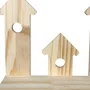 Prateleira de Parede com Casinhas de Passarinhos em Madeira Pinus – Ideal para Artesanato DIY, Decoração de Casa e Jardim