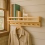 Prateleira de Parede Porta Livros com 8 Cabideiros Cerquinha - Farmhouse
