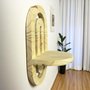 Prateleira Decorativa De Parede Com Arcos Orgânicos Em Madeira Pinus Estilo Japandi