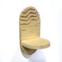 Prateleira Decorativa De Parede Oval Com Frisos Em Madeira Pinus Estilo Japandi