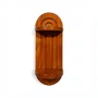 Prateleira Decorativa Oval Flutuante com Frisos em Madeira Pinus Estilo Arco-Íris Para Quarto, Cozinha e Sala