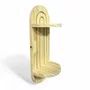 Prateleira Decorativa Oval Flutuante com Frisos em Madeira Pinus Estilo Arco-Íris Para Quarto, Cozinha e Sala