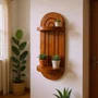 Prateleira Decorativa Oval Flutuante com Frisos em Madeira Pinus Estilo Arco-Íris Para Quarto, Cozinha e Sala