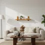 Prateleira Flutuante Minimalista em Madeira Pinus com Suporte de Pinos Decoração Moderna para Sala de Estar e Casa