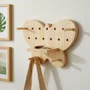 Prateleira Pegboard Borboleta Em Madeira Pinus 6 Pinos e 1 Prateleira 13,5cm