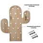 Prateleira Pegboard Cactus com 1 Prateleira 10cm e 6 Pinos Em Madeira Pinus