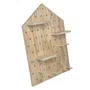 Prateleira Pegboard Casinha Em Madeira Pinus com 16 Pinos e 3 Prateleiras 13,5cm