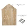 Prateleira Pegboard Casinha Em Madeira Pinus com 16 Pinos e 3 Prateleiras 13,5cm