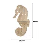 Prateleira Pegboard Cavalo Marinho Em Madeira Pinus com 8 Pinos e 1 Prateleira 13,5cm