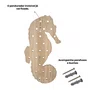 Prateleira Pegboard Cavalo Marinho Em Madeira Pinus com 8 Pinos e 1 Prateleira 13,5cm