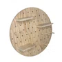 Prateleira Pegboard Circulo 50cm Em Madeira Pinus com 16 Pinos e 3 Prateleiras 13,5cm