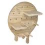 Prateleira Pegboard Circulo Derretendo Em Madeira Pinus com 9 Pinos, 1 Prateleia 13,5cm e 1 Prateleira 10cm