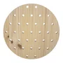 Prateleira Pegboard Circulo Em Madeira Pinus 35cm com 11 Pinos, 1 Prateleira 13,5cm e 1 Prateleira 10cm