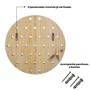 Prateleira Pegboard Circulo Em Madeira Pinus 35cm com 11 Pinos, 1 Prateleira 13,5cm e 1 Prateleira 10cm
