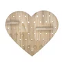 Prateleira Pegboard Coração Em Madeira Pinus Com 10 Pinos, 1 Prateleira 13,5cm e 1 Prateleira 10cm