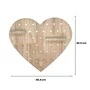 Prateleira Pegboard Coração Em Madeira Pinus Com 10 Pinos, 1 Prateleira 13,5cm e 1 Prateleira 10cm