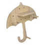 Prateleira Pegboard Guarda-Chuva Em Madeira Pinus com 6 Pinos e 1 Prateleira 13,5cm