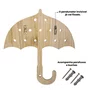 Prateleira Pegboard Guarda-Chuva Em Madeira Pinus com 6 Pinos e 1 Prateleira 13,5cm