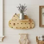 Prateleira Pegboard Nuvem Em Madeira Pinus com 7 Pinos e 1 Prateleira 13,5cm