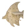 Prateleira Pegboard Peixe Em Madeira Pinus Com 6 Pinos e 1 Prateleira 13,5cm