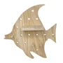 Prateleira Pegboard Peixe Em Madeira Pinus Com 6 Pinos e 1 Prateleira 13,5cm