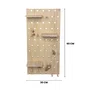 Prateleira Pegboard Retângulo Em Madeira Pinus Com 16 Pinos e 3 Prateleiras 13,5cm
