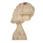 Prateleira Pegboard Silhueta Mulher Africana Em Madeira Pinus Com 9 Pinos, 1 Prateleira 13,5cm e 1 Prateleira 10cm