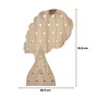 Prateleira Pegboard Silhueta Mulher Africana Em Madeira Pinus Com 9 Pinos, 1 Prateleira 13,5cm e 1 Prateleira 10cm