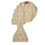 Prateleira Pegboard Silhueta Mulher Africana Em Madeira Pinus Com 9 Pinos, 1 Prateleira 13,5cm e 1 Prateleira 10cm