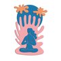 Quadro De Parede 3D Alto Relevo Meditação Estilo Matisse em MDF 3mm