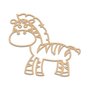 Aplique De Parede 3D Infantil Animais Zebra Mdf 3mm