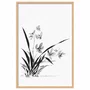 Quadro Decorativa Ran Arte de Flor Ornamental Orquídea no Estilo Sumiê