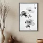 Quadro Decorativa Ran Pintura de Flor Ornamental Orquídea no Estilo Sumiê
