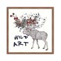 Quadro Decorativo Alce Frase: "Wild Art"