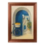 Quadro Decorativo Arco e Portal Azul Bicicleta com Limões em Contraste com a Escadaria Branca