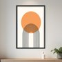 Quadro Decorativo Bauhaus Círculo Laranja