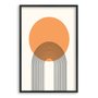 Quadro Decorativo Bauhaus Círculo Laranja