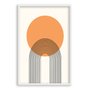 Quadro Decorativo Bauhaus Círculo Laranja
