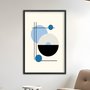 Quadro Decorativo Bauhaus Círculos Azuis