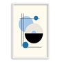 Quadro Decorativo Bauhaus Círculos Azuis