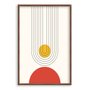 Quadro Decorativo Bauhaus Curvas E Círculo Vermelho