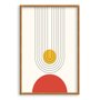 Quadro Decorativo Bauhaus Curvas E Círculo Vermelho