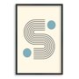 Quadro Decorativo Bauhaus Curvas E Círculos Azuis