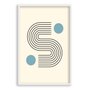 Quadro Decorativo Bauhaus Curvas E Círculos Azuis