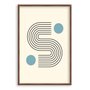 Quadro Decorativo Bauhaus Curvas E Círculos Azuis